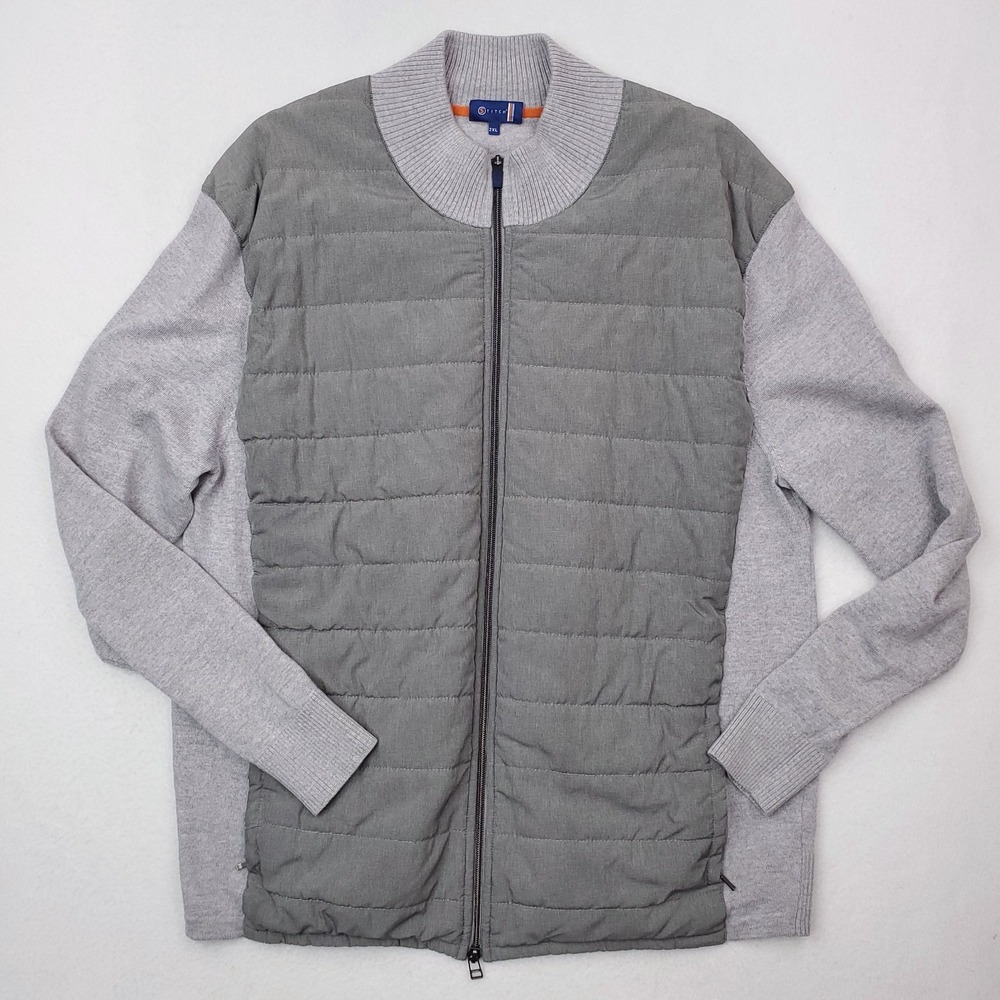 Stitch Enzo Hybrid Tech Jacket Mens Large Gray Merino Wool Performance Golf